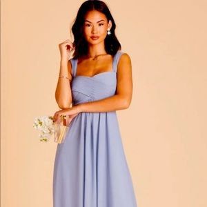 Birdy Grey Maria Convertible Sleeves Empire Waist Maxi Dress Dusty Blue Size M